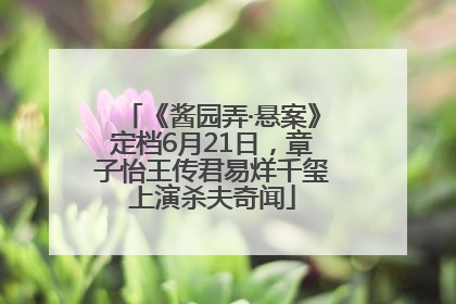 《酱园弄·悬案》定档6月21日，章子怡王传君易烊千玺上演杀夫奇闻