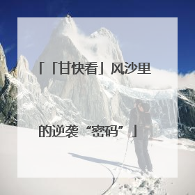 「甘快看」风沙里的逆袭“密码”