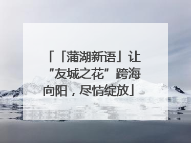 「蒲湖新语」让“友城之花”跨海向阳，尽情绽放
