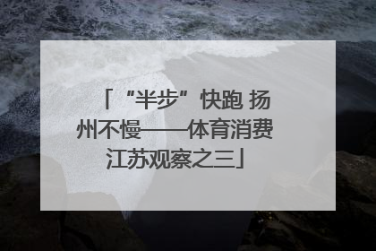 “半步”快跑 扬州不慢——体育消费江苏观察之三
