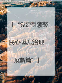 “党建引领聚民心·基层治理展新篇”