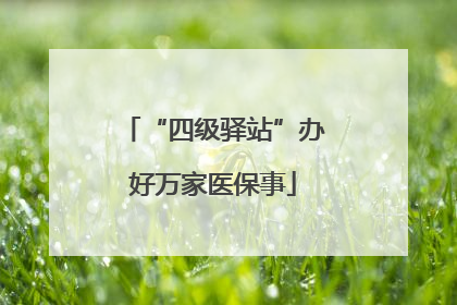 “四级驿站”办好万家医保事
