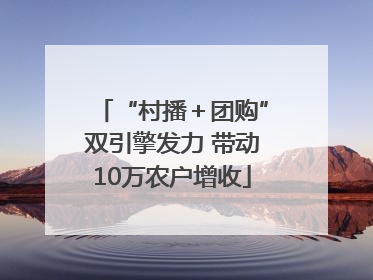 “村播＋团购”双引擎发力 带动10万农户增收