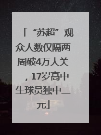 “苏超”观众人数仅隔两周破4万大关，17岁高中生球员独中二元