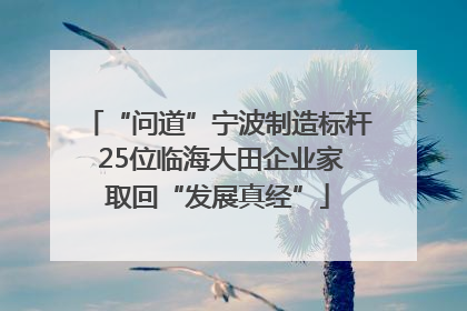 “问道”宁波制造标杆 25位临海大田企业家取回“发展真经”