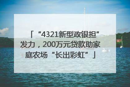 “4321新型政银担”发力，200万元贷款助家庭农场“长出彩虹”