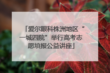 爱尔眼科株洲地区“一城四院”举行高考志愿填报公益讲座