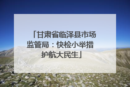 甘肃省临泽县市场监管局：快检小举措 护航大民生