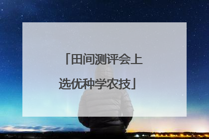 田间测评会上选优种学农技