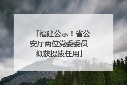 福建公示！省公安厅两位党委委员拟获提拔任用