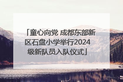 童心向党 成都东部新区石盘小学举行2024级新队员入队仪式