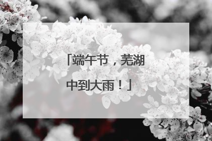 端午节，芜湖中到大雨！