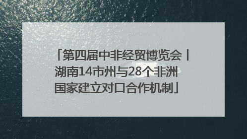 第四届中非经贸博览会丨湖南14市州与28个非洲国家建立对口合作机制