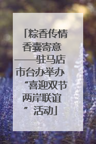 粽香传情 香囊寄意——驻马店市台办举办“喜迎双节 两岸联谊”活动