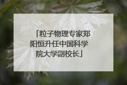 粒子物理专家郑阳恒升任中国科学院大学副校长