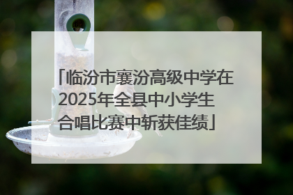 临汾市襄汾高级中学在2025年全县中小学生合唱比赛中斩获佳绩