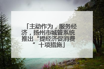 主动作为，服务经济，扬州市城管系统推出“提经济促消费”十项措施
