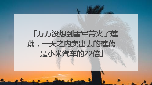 万万没想到雷军带火了莲藕，一天之内卖出去的莲藕是小米汽车的22倍