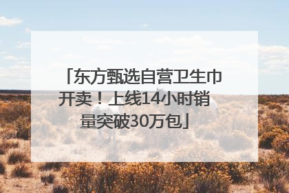 东方甄选自营卫生巾开卖！上线14小时销量突破30万包