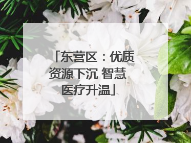 东营区：优质资源下沉 智慧医疗升温