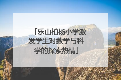 乐山柏杨小学激发学生对数学与科学的探索热情