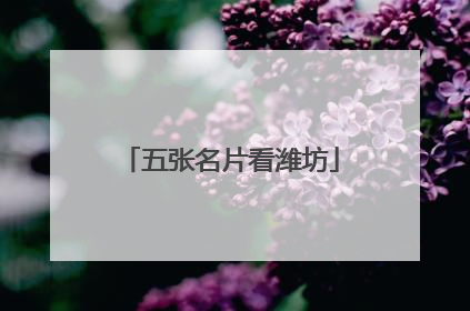 五张名片看潍坊