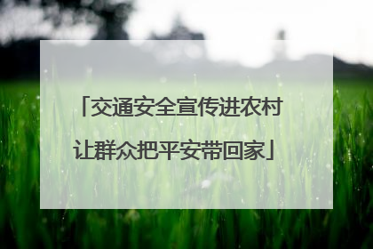 交通安全宣传进农村 让群众把平安带回家