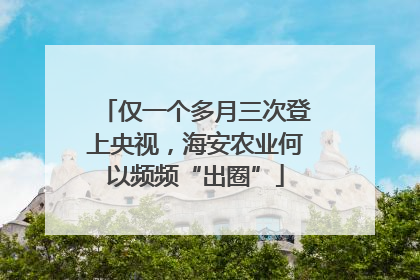 仅一个多月三次登上央视，海安农业何以频频“出圈”