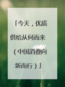 今天，优质供给从何而来（中国消费向新而行）