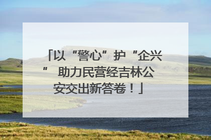以“警心”护“企兴” 助力民营经吉林公安交出新答卷！