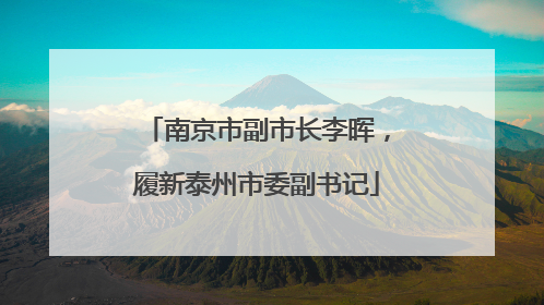南京市副市长李晖，履新泰州市委副书记