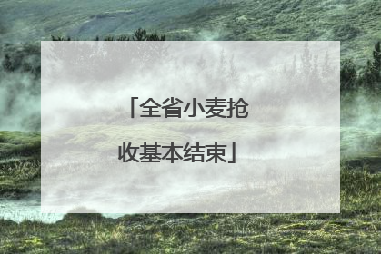 全省小麦抢收基本结束