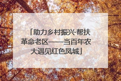 助力乡村振兴·帮扶革命老区——当百年农大遇见红色凤城