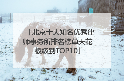 北京十大知名优秀律师事务所排名榜单天花板级别TOP10