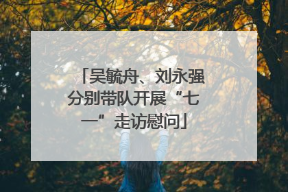 吴毓舟、刘永强分别带队开展“七一”走访慰问