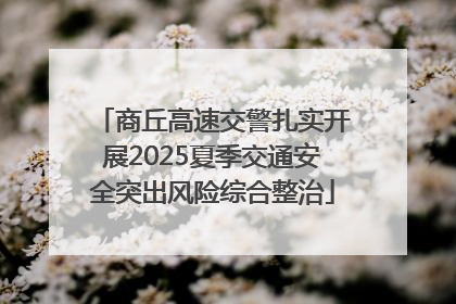 商丘高速交警扎实开展2025夏季交通安全突出风险综合整治