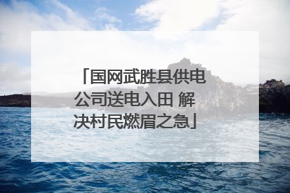 国网武胜县供电公司送电入田 解决村民燃眉之急