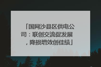 国网沙县区供电公司：联创交流促发展，降损增效创佳绩