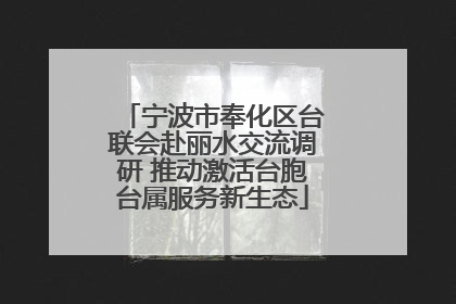 宁波市奉化区台联会赴丽水交流调研 推动激活台胞台属服务新生态