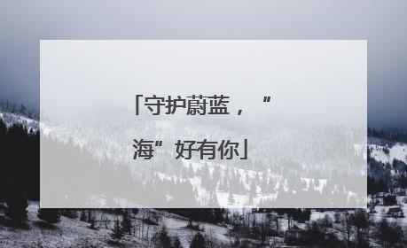 守护蔚蓝，“海”好有你