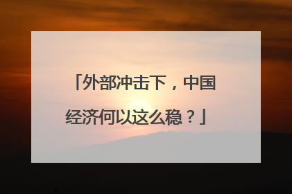 外部冲击下，中国经济何以这么稳？
