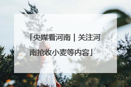 央媒看河南｜关注河南抢收小麦等内容