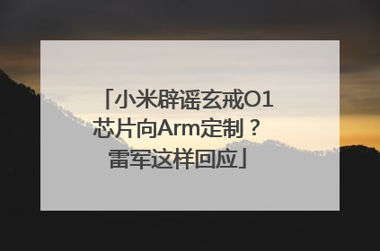 小米辟谣玄戒O1芯片向Arm定制？雷军这样回应