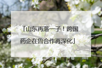 山东再落一子！跨国药企在鲁合作再深化