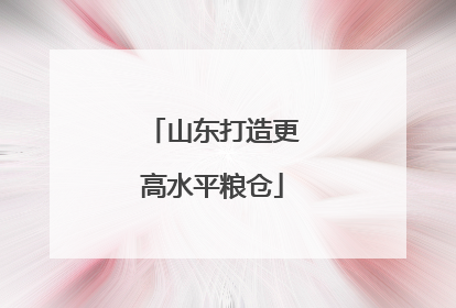 山东打造更高水平粮仓