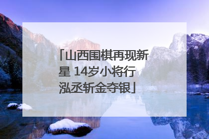 山西围棋再现新星 14岁小将行泓丞斩金夺银