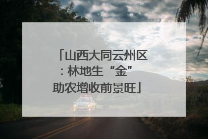 山西大同云州区：林地生“金” 助农增收前景旺