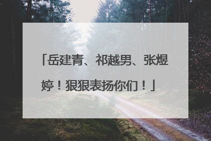 岳建青、祁越男、张煜婷！狠狠表扬你们！