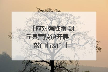 应对强降雨 封丘县黄陵镇开展“敲门行动”