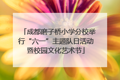 成都磨子桥小学分校举行“六一”主题队日活动暨校园文化艺术节